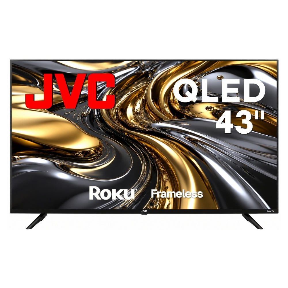 JVC Smart TV 43 pulgadas Full HD QLED Roku TV Frameless WiFi Dolby Audio 3 HDMI 1 USB AV Netflix YouTube Prime Video Modelo SI43QRF