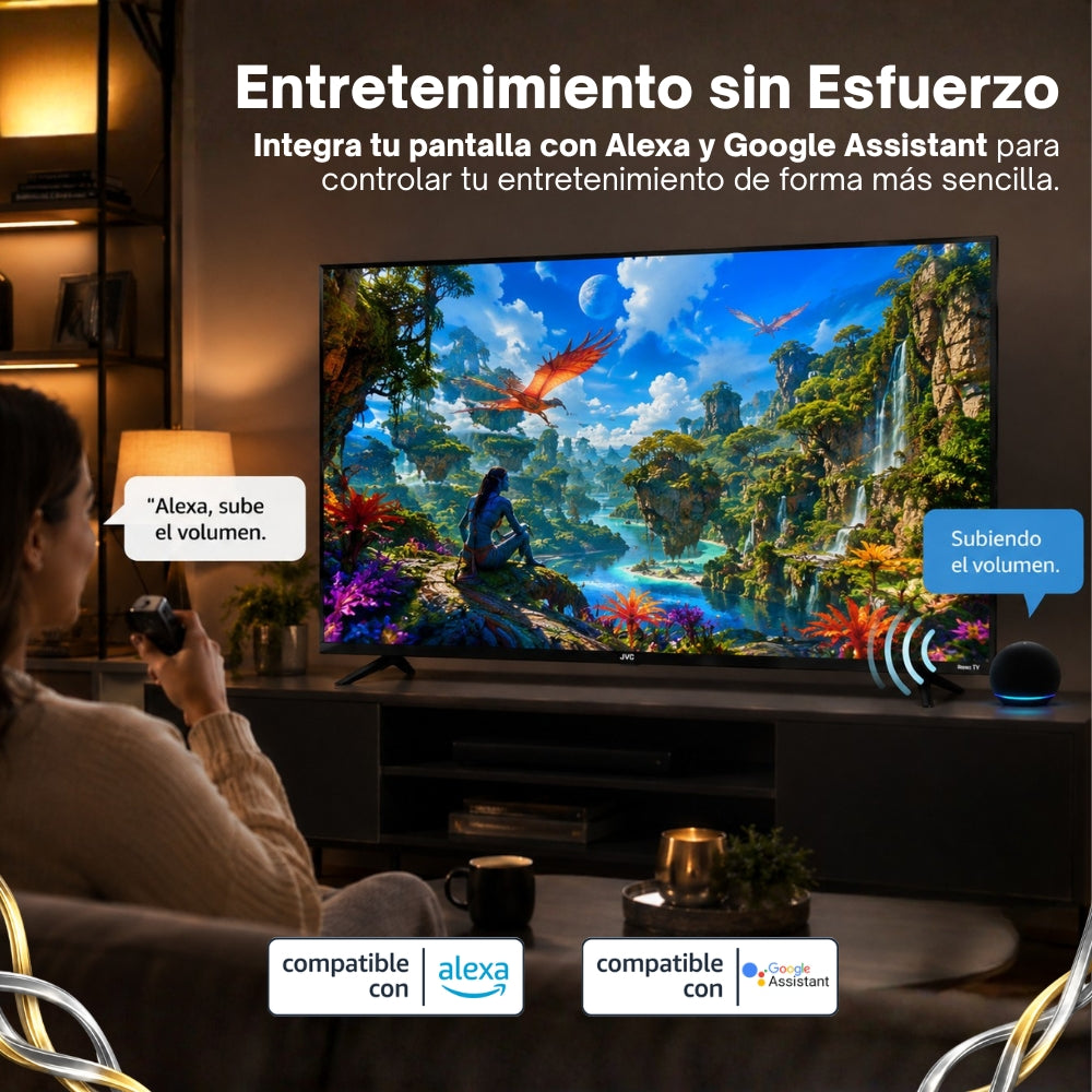 JVC Smart TV 43 pulgadas Full HD QLED Roku TV Frameless WiFi Dolby Audio 3 HDMI 1 USB AV Netflix YouTube Prime Video Modelo SI43QRF