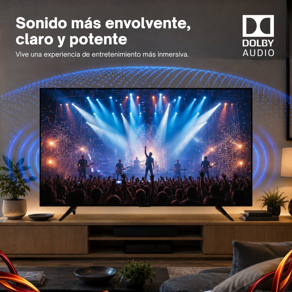 JVC Smart TV 75 pulgadas 4K UHD LED Frameless Roku TV Dolby Audio WiFi Netflix YouTube Prime Video Modelo SI75URF