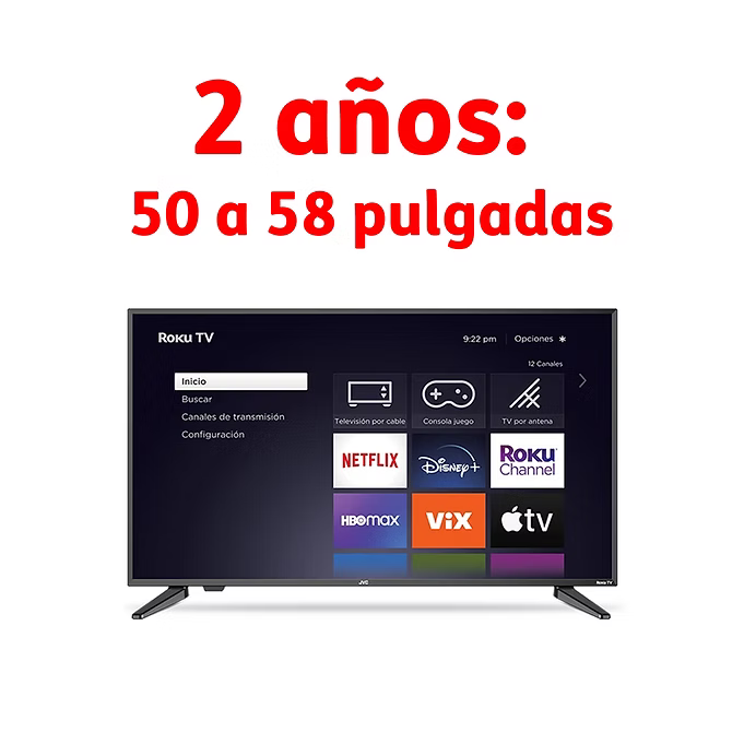 Garantía hasta 3 años - 50 a 60 pulgadas