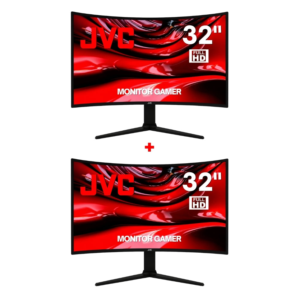 JVC Pack 2 Gaming Monitor 32 Pulgadas  Full HD LED 1920 x 1080 2 HDMI 1 DisplayPort Audio Out  Earphone Out Mismo Modelo SI32G