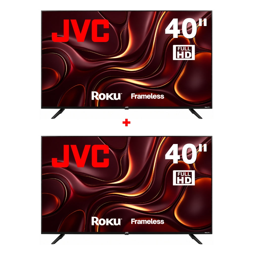 JVC  2 Pantallas Smart TV 40 Pulgadas Full HD LED Roku TV  WiFi 3 HDMI 1 USB AV  Netflix YouTube Prime Video Modelo SI40FR