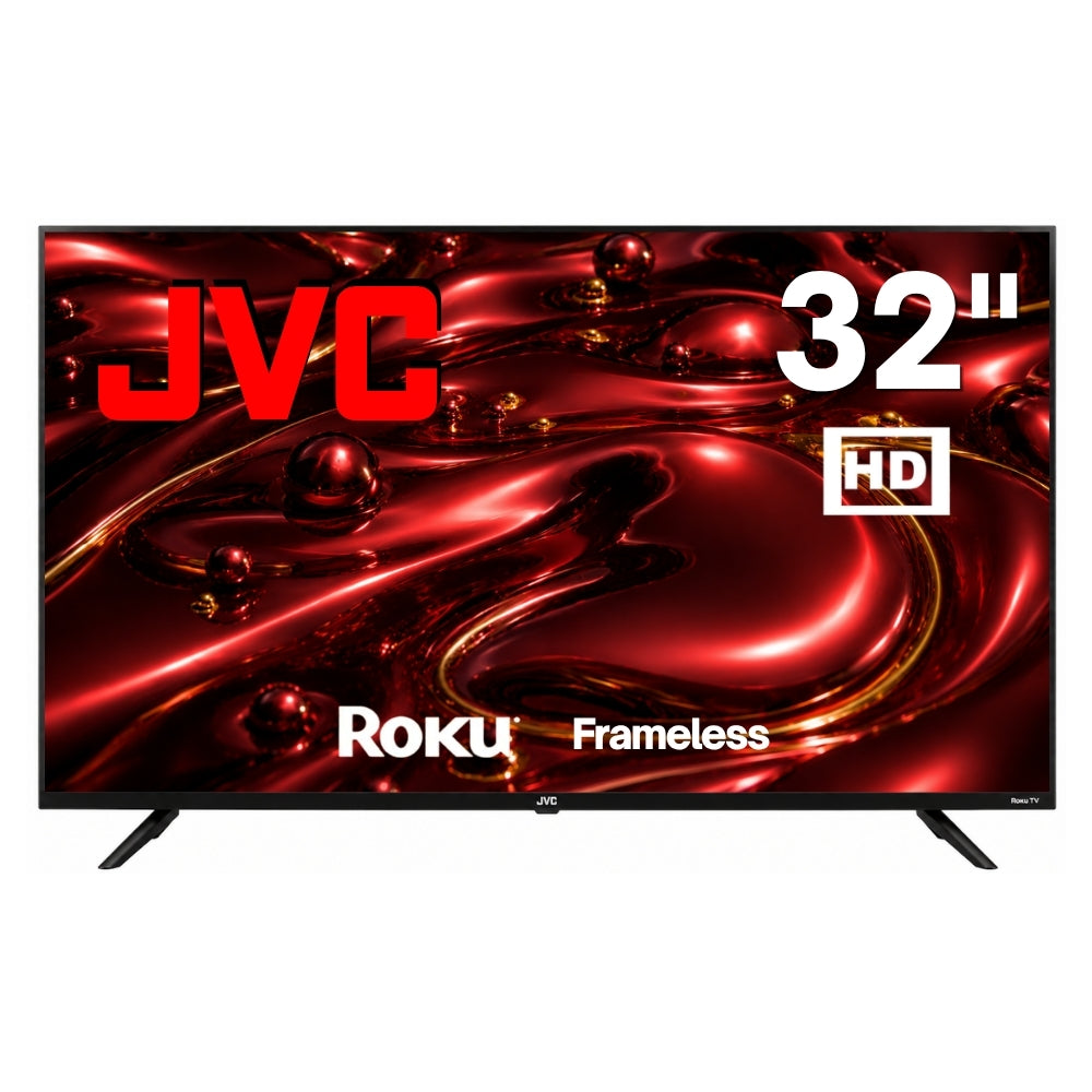 JVC Pantalla Smart TV 32 Pulgadas HD LED Frameless Roku TV Netflix YouTube Prime Video Modelo SI32RF