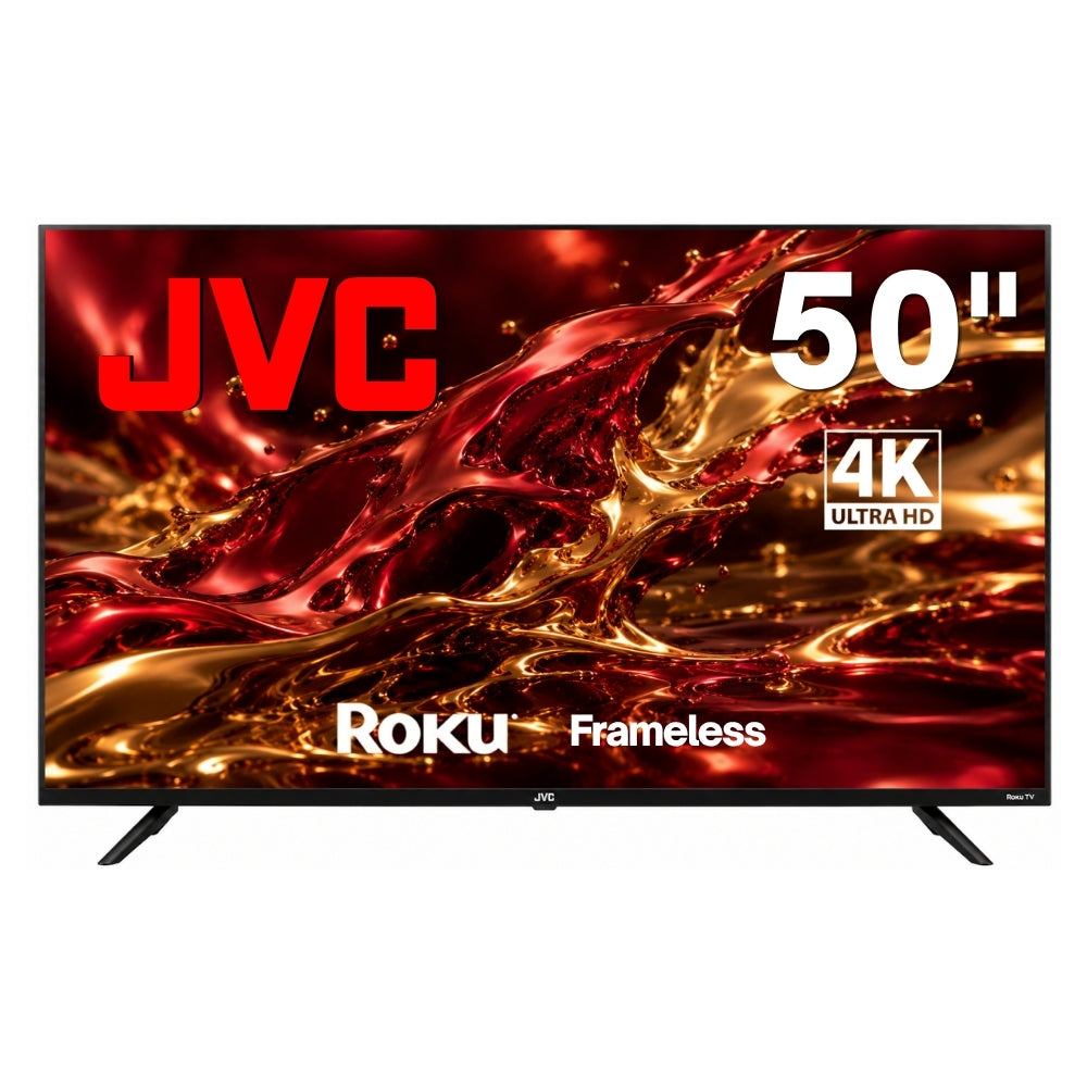 JVC Pantalla Smart TV 50 Pulgadas 4K UHD LED Frameless Roku TV Netflix YouTube Prime Video Modelo SI50URF
