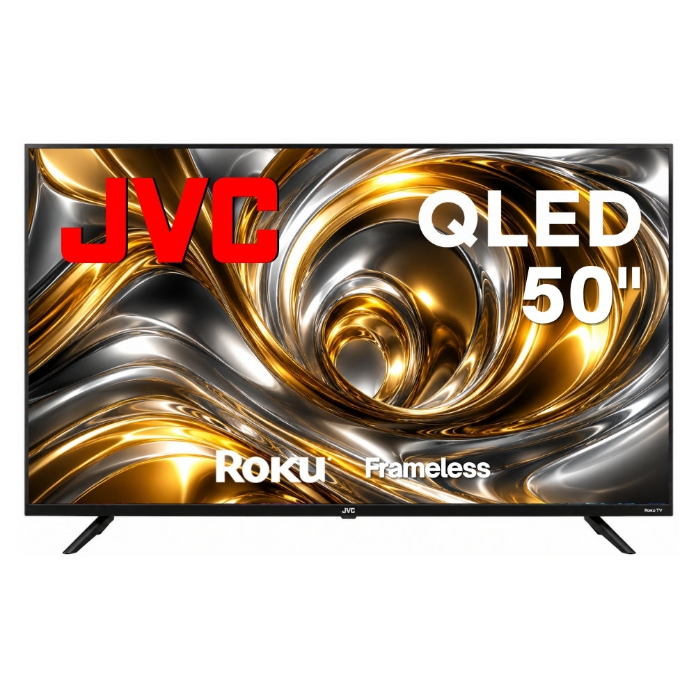 JVC  Smart TV 50 pulgadas  4K UHD QLED  Roku TV  Frameless  WiFi  Dolby Audio  4 HDMI 2 USB AV  Netflix YouTube Prime Video  Modelo SI50QRF