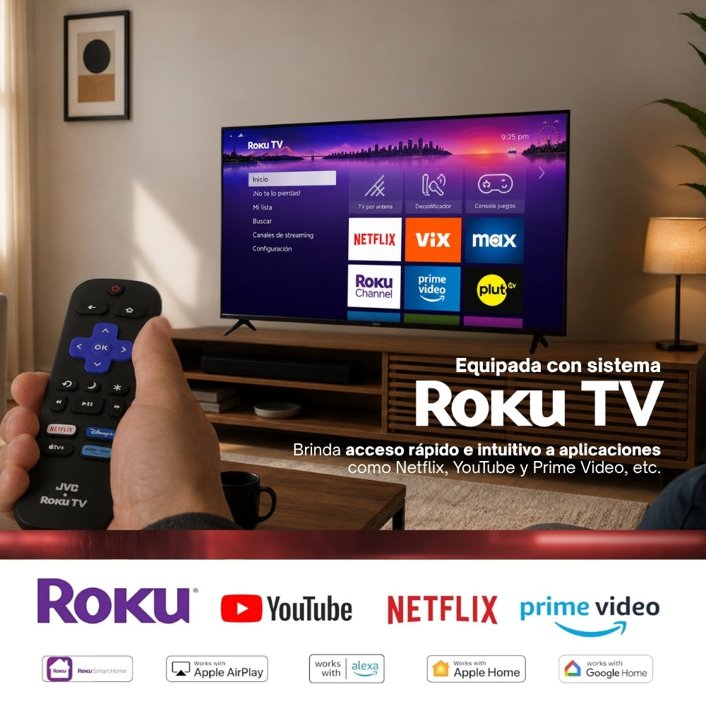 JVC  Pack 2 Smart TV 32 Pulgadas  HD LED Frameless Roku TV  Netflix YouTube Prime Video  Modelo SI32RF
