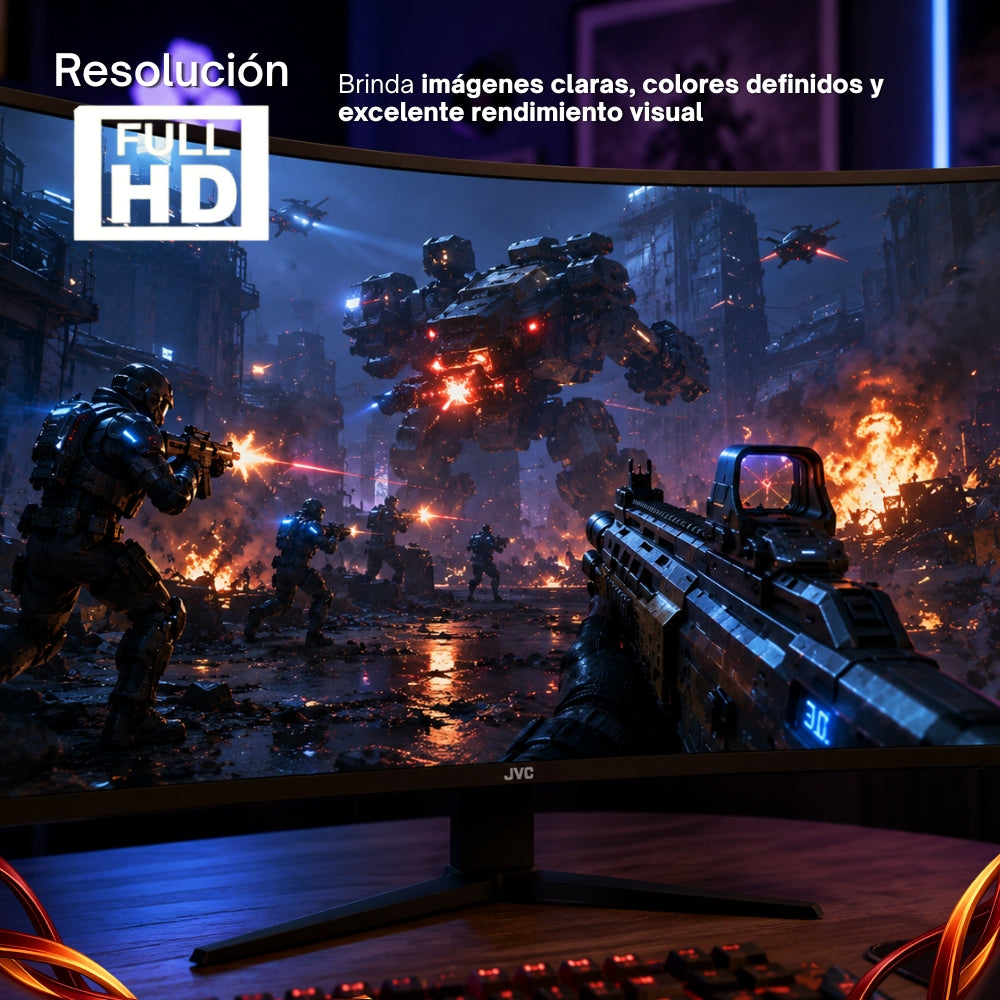 JVC Pack 2 Gaming Monitor 32 Pulgadas  Full HD LED 1920 x 1080 2 HDMI 1 DisplayPort Audio Out  Earphone Out Mismo Modelo SI32G