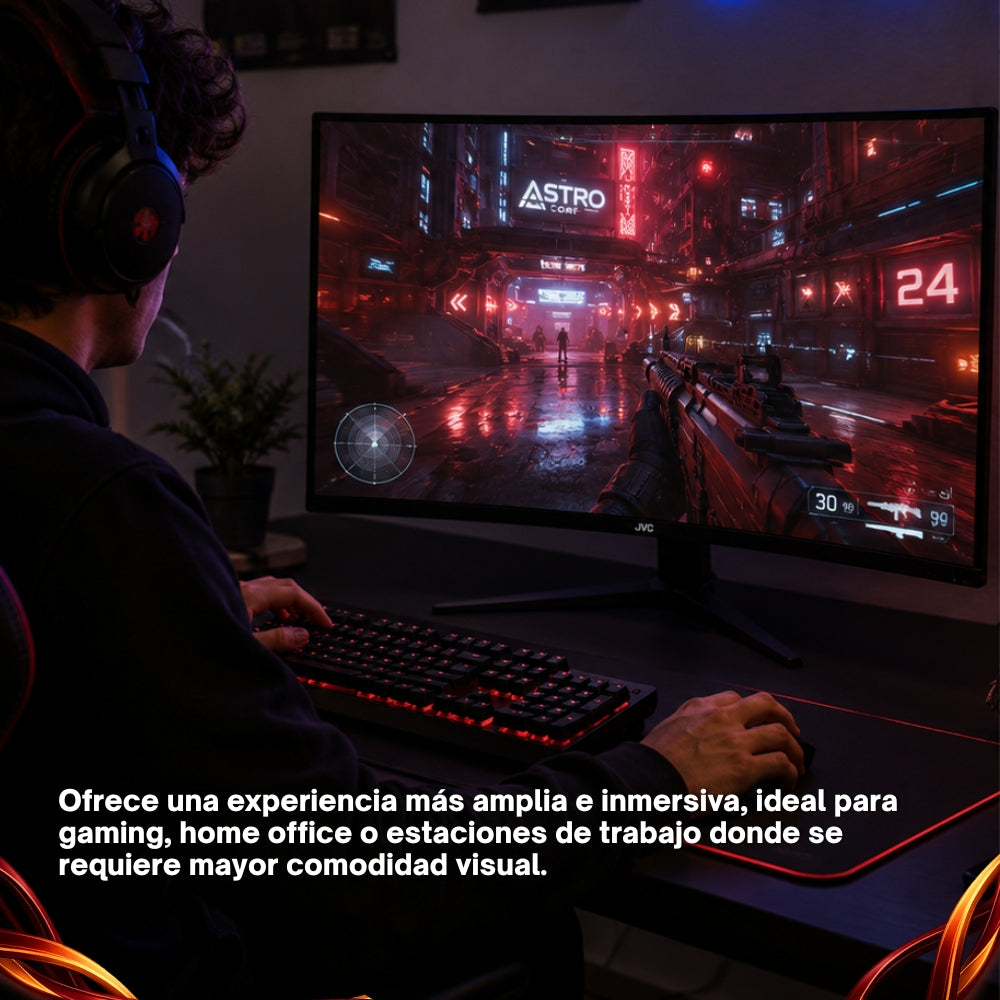 JVC Pack 2 Gaming Monitor 32 Pulgadas  Full HD LED 1920 x 1080 2 HDMI 1 DisplayPort Audio Out  Earphone Out Mismo Modelo SI32G