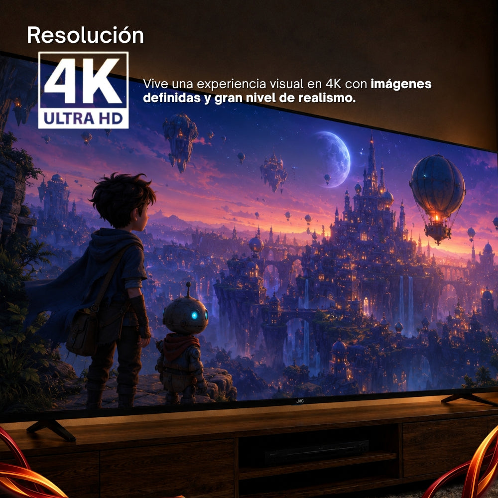 JVC Pantalla Smart TV 50 Pulgadas 4K UHD LED Frameless Roku TV Netflix YouTube Prime Video Modelo SI50URF