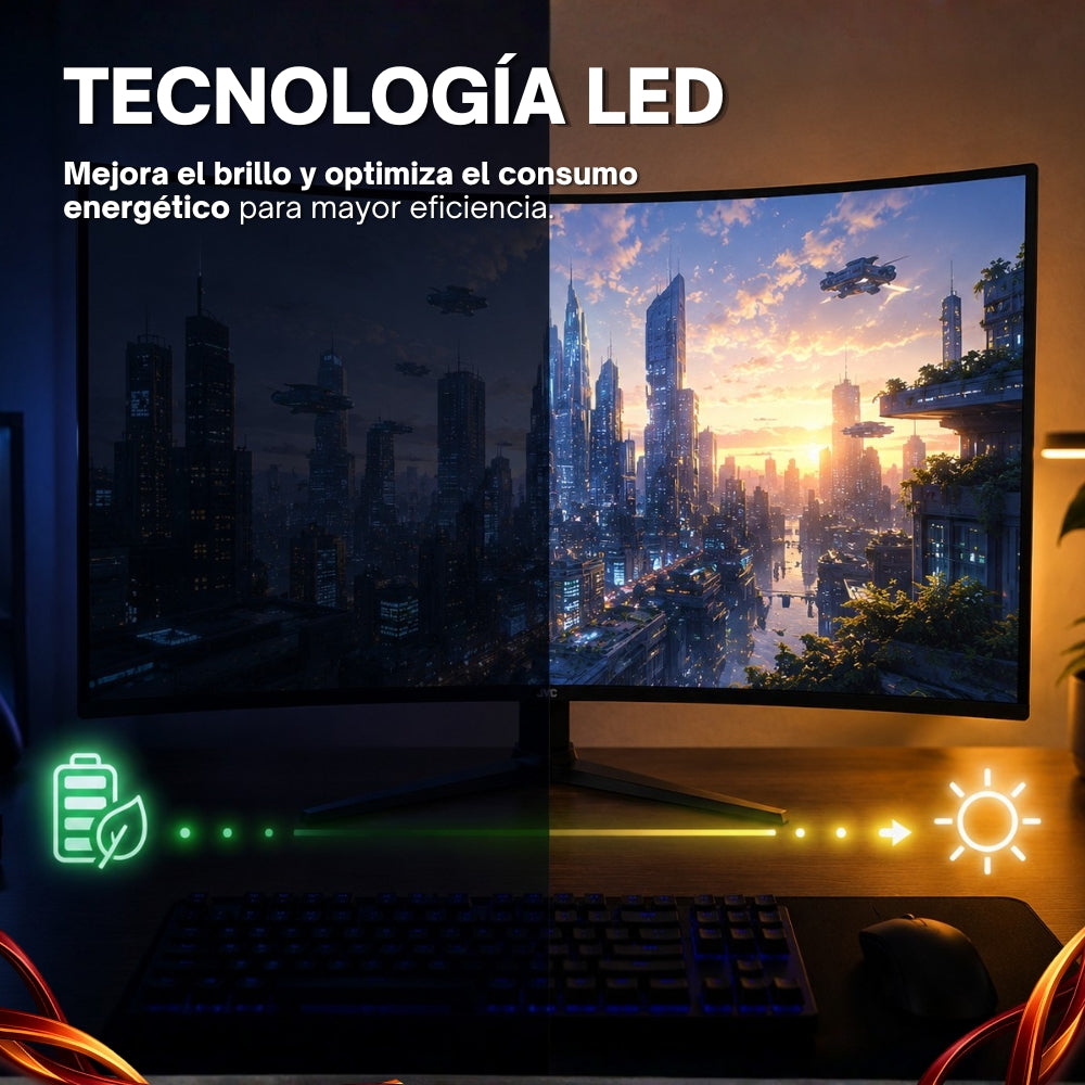 JVC Pack 2 Gaming Monitor 32 Pulgadas  Full HD LED 1920 x 1080 2 HDMI 1 DisplayPort Audio Out  Earphone Out Mismo Modelo SI32G