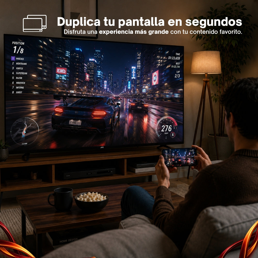 JVC Smart TV 75 pulgadas 4K UHD LED Frameless Roku TV Dolby Audio WiFi Netflix YouTube Prime Video Modelo SI75URF