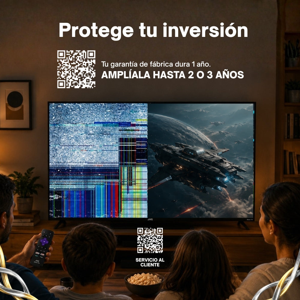 JVC  Smart TV 55 pulgadas  4K UHD QLED  Roku TV  Frameless  WiFi  Dolby Audio  4 HDMI 2 USB AV  Netflix YouTube Prime Video Modelo SI55QRF
