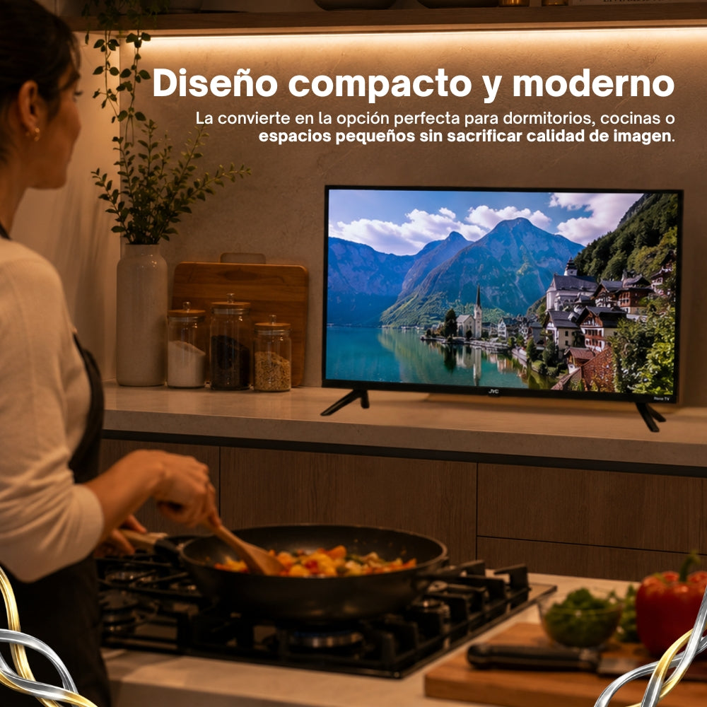 JVC Smart TV 32 pulgadas  HD QLED  Roku TV  Frameless  WiFi  Dolby Audio  3 HDMI 1 USB AV Netflix YouTube Prime Video  Modelo SI32QRF
