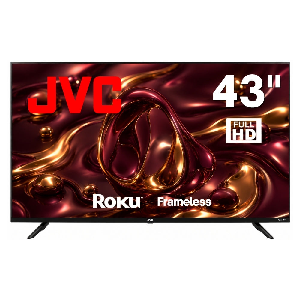JVC Smart TV 43 pulgadas Full HD LED Frameless Roku TV WiFi 3 HDMI 1 USB AV Netflix YouTube Prime Video Modelo SI43FRF