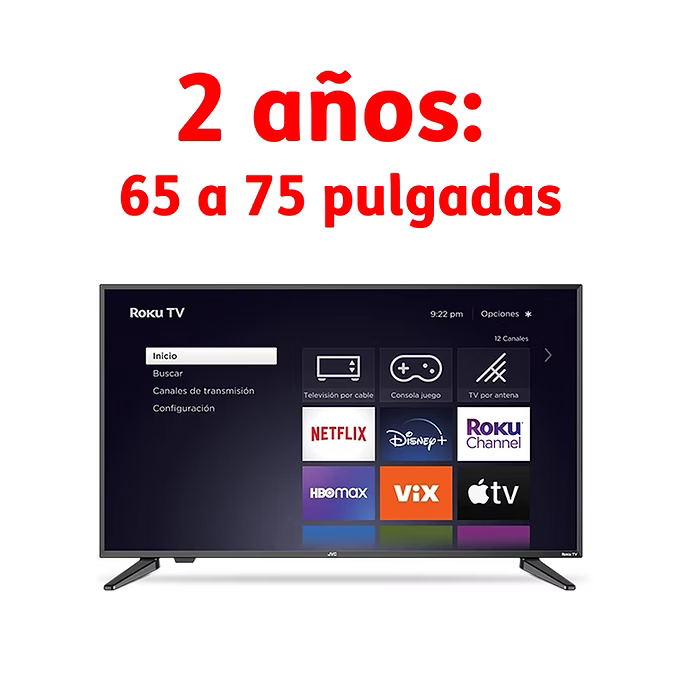Garantía hasta 3 años - 65 a 75 pulgadas