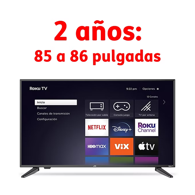 Garantía hasta 3 años - 86 a 98 pulgadas